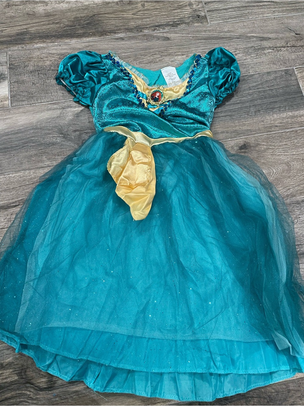 Disney Merida (Brave) Teal and Gold Princess Tulle Dress
